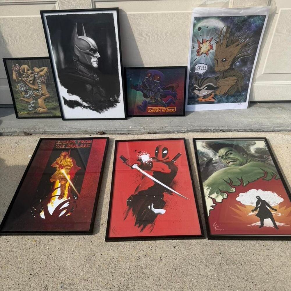 Geek/Comic Art Print Collection – Batman, Deadpool, Hulk, Star‎ Wars, Marvel
